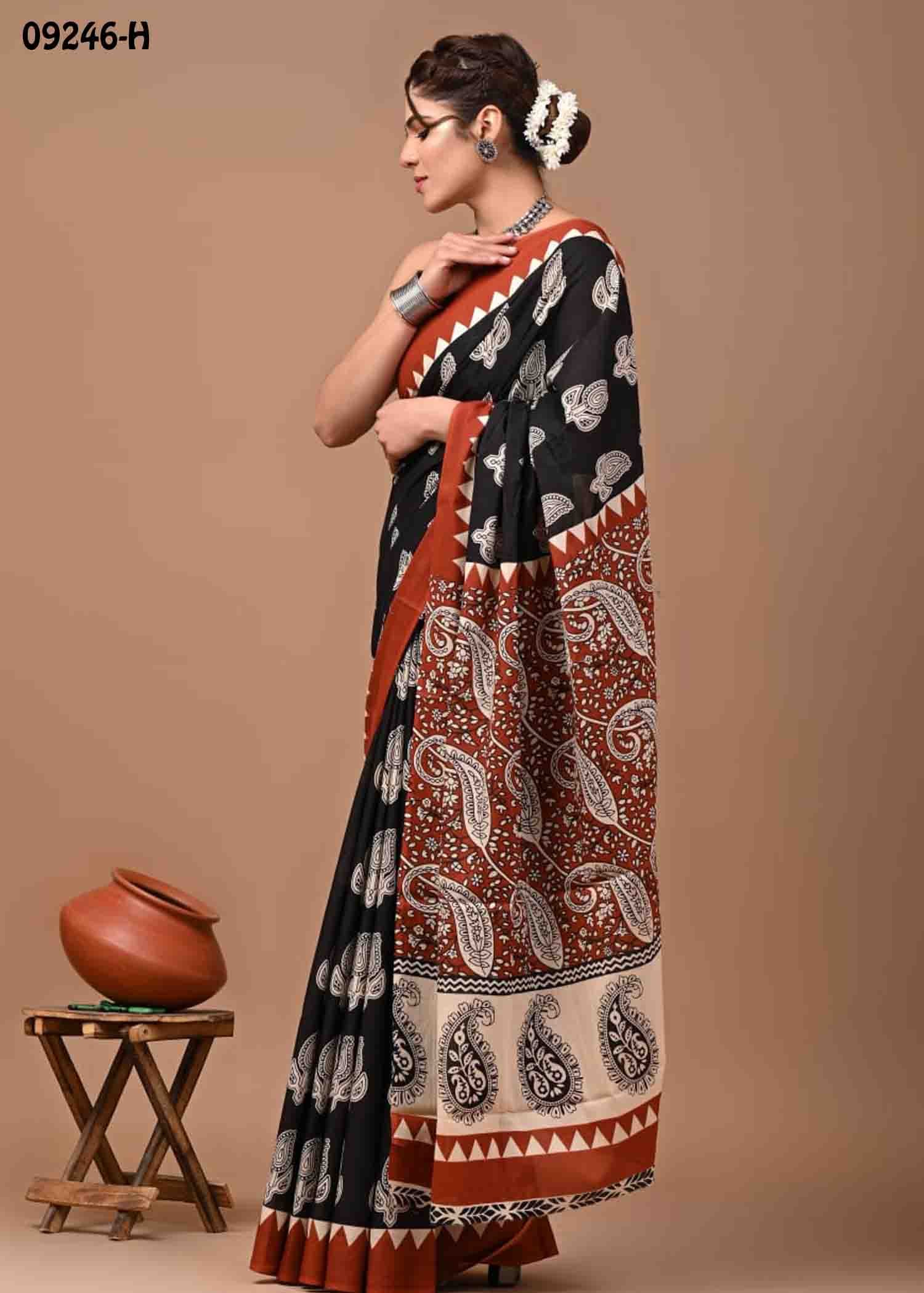 Taaniya -09246-H Maroon Color Trendy Mulmul Cotton Saree CM1463628 (RR1C)