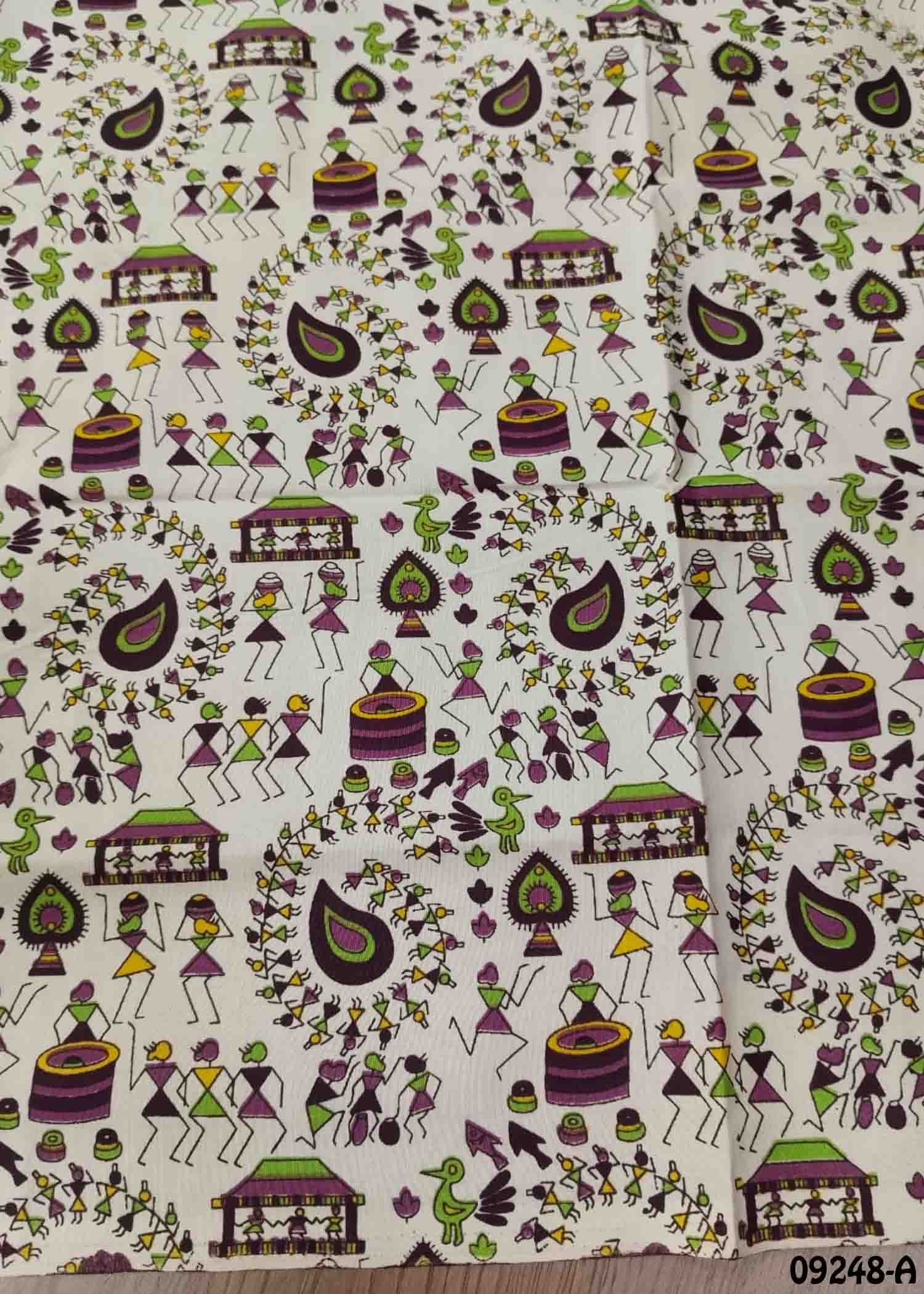 Kundavai -09248-A Multi Color Kalamkari Cotton Blouse Bit (Set of 3) CM1466526 (RR1B)*3