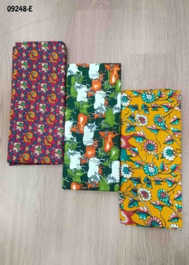 Kundavai -09248-E  Multi Color Kalamkari Cotton Blouse Bit (Set of 3) CM1466526 (RR1B)*3