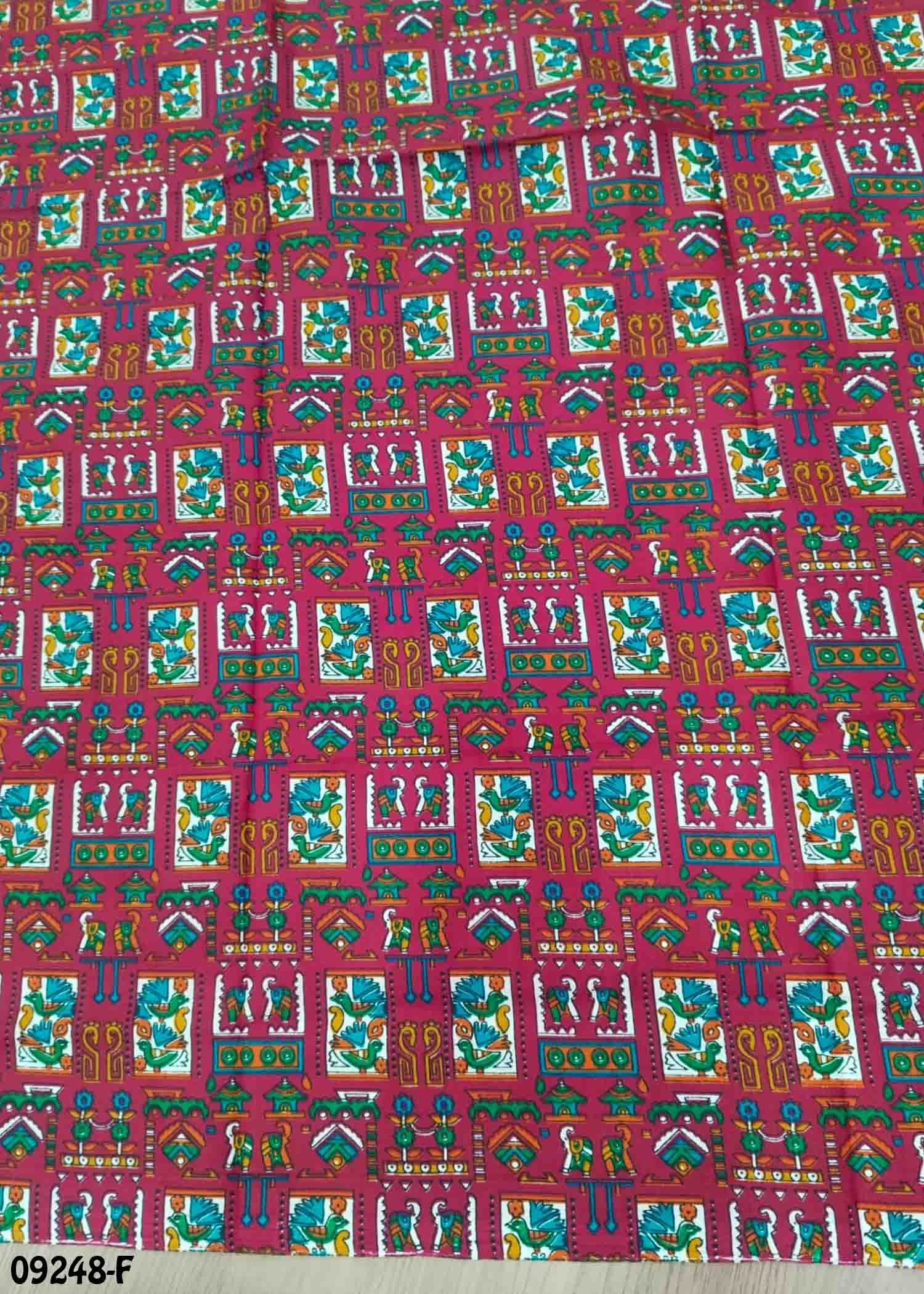 Kundavai -09248-F Multi Color Kalamkari Cotton Blouse Bit (Set of 3) CM1466526 (RR1B)*3