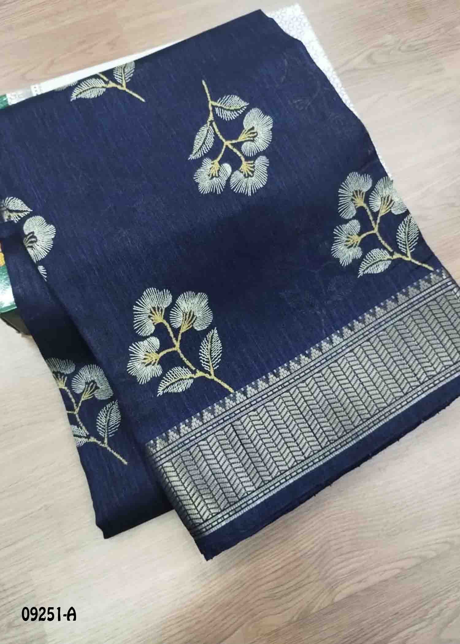 Narmada -09251-A NavyBlue Color Trendy Synthetic Cotton Saree CM1476616 (RR5B)