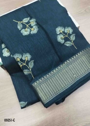 Narmada -09251-C  PeacockBlue Color Trendy Synthetic Cotton Saree CM1476616 (RR5B)