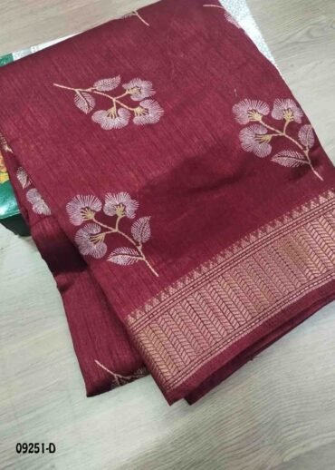Narmada -09251-D  Maroon Color Trendy Synthetic Cotton Saree CM1476616 (RR5B)