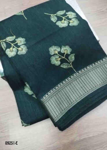 Narmada -09251-E  DarkGreen Color Trendy Synthetic Cotton Saree CM1476616 (RR5B)