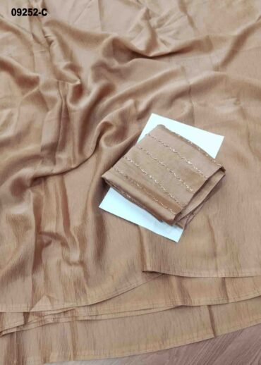 Gowthami -09252-C  ChikuBrown Color Elagance Rangoli Crush Saree CM1454875 (LR4C)