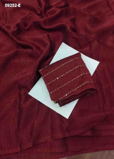 Gowthami -09252-E Winered Color Elagance Rangoli Crush Saree CM1454875 (LR4C)
