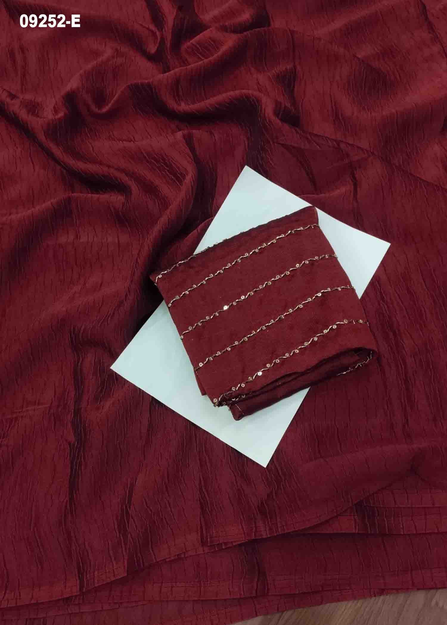 Gowthami -09252-E Winered Color Elagance Rangoli Crush Saree CM1454875 (LR4C)