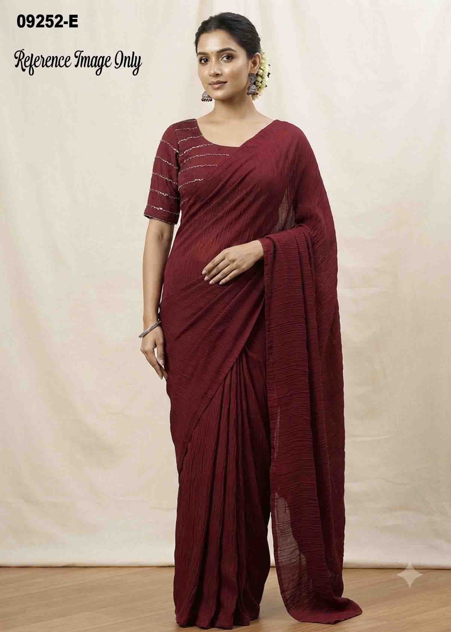 Gowthami -09252-E Winered Color Elagance Rangoli Crush Saree CM1454875 (LR4C)