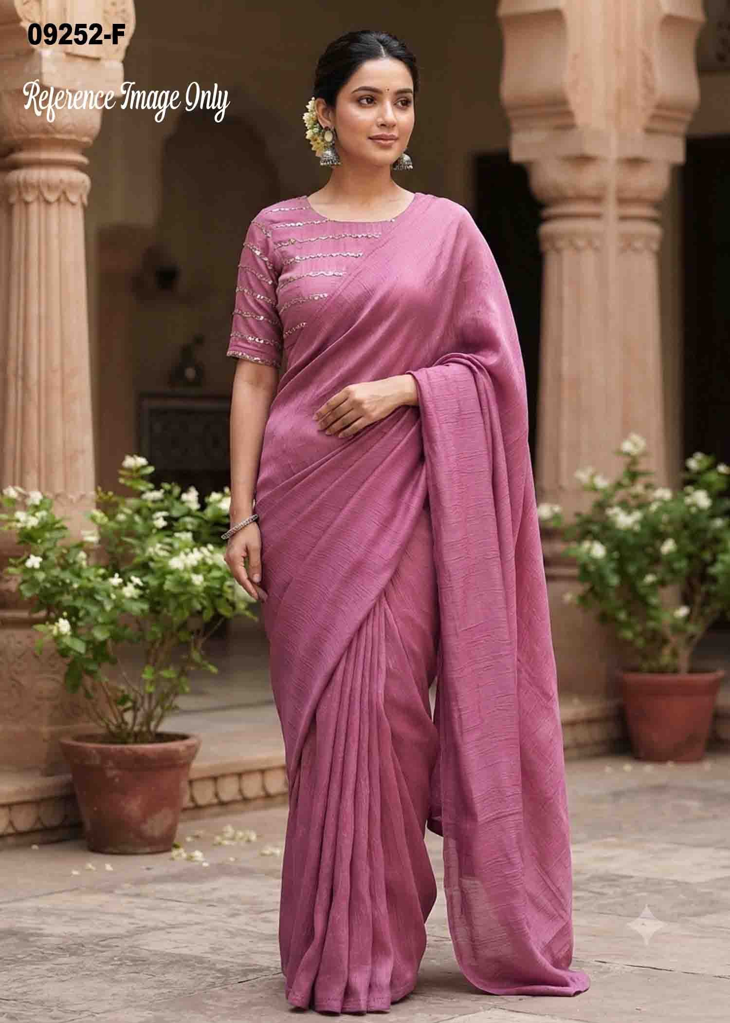 Gowthami -09252-F OnionPink Color Elagance Rangoli Crush Saree CM1454875 (LR4C)