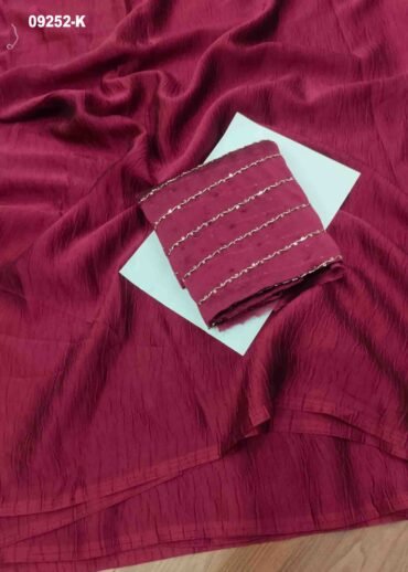 Gowthami -09252-K  Burgundy  Color Elagance Rangoli Crush Saree CM1454875 (LR4C)