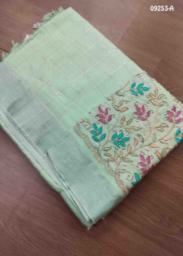 Shanthini -09253-A  Green Color Elagance Linen Cotton Saree CM1460420 (LR4C)