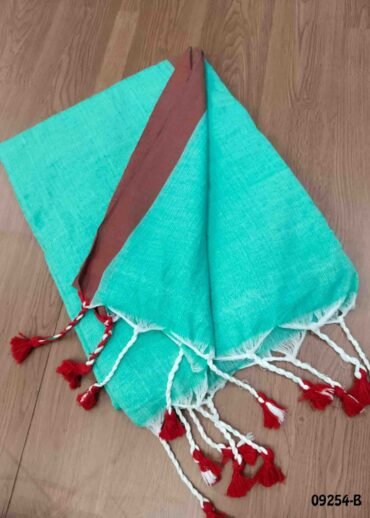 Srinika -09254-B  Cyan Color Excellent Handloom Cotton Saree CM1460616 (RR2D)