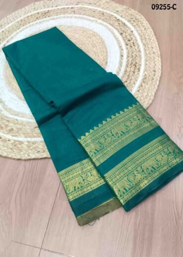 Tharagai -09255-C  PineGreen Color Elagance Semi - Kalyani Cotton Saree CM1455906 (RR2D)