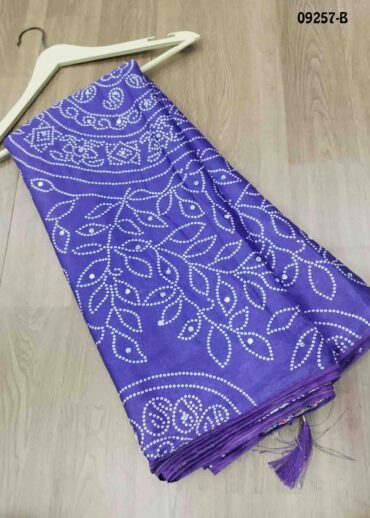 Janvika -09257-B  Violet Color Ajrakh Print Chinnon Crepe Saree CM1458970 (RR2D)