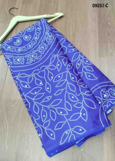 Janvika -09257-C  InkBlue Color Ajrakh Print Chinnon Crepe Saree CM1458970 (RR2D)