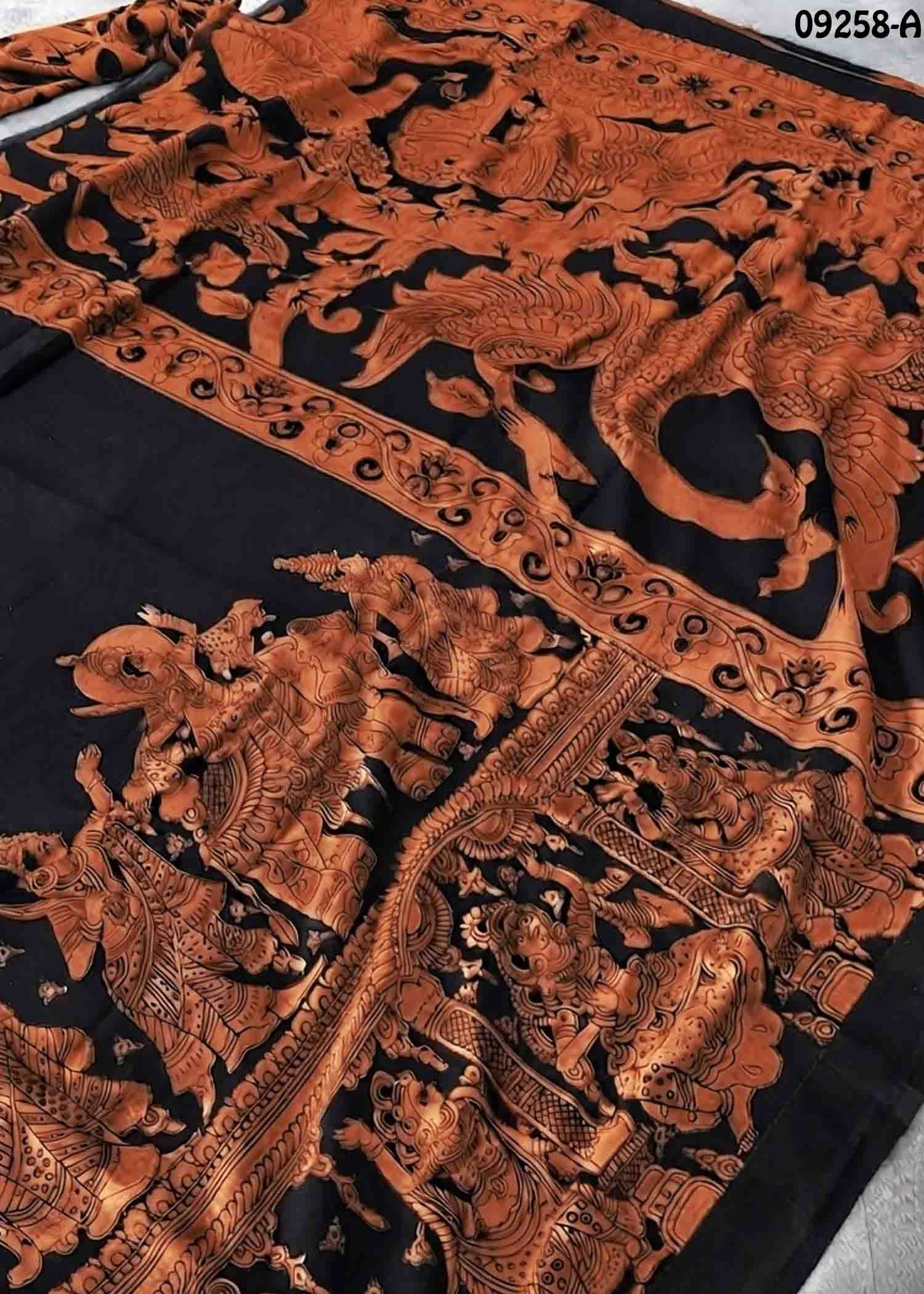 Savithri -09258-A Black with Brown Color Kalamkari Print Pure Cotton Saree CM1457184 (RR3C)