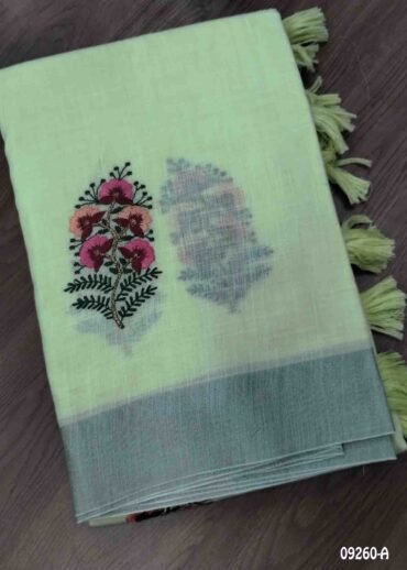 Bhavana -09260-A  LightGreen Color Trendy Linen Cotton Saree CM1476418 (RR1D)