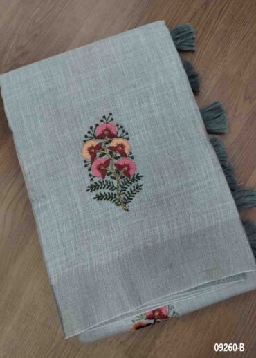 Bhavana -09260-B  Grey Color Trendy Linen Cotton Saree CM1476418 (RR1D)