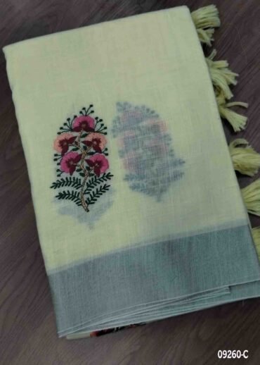 Bhavana -09260-C  Yellow Color Trendy Linen Cotton Saree CM1476418 (RR1D)