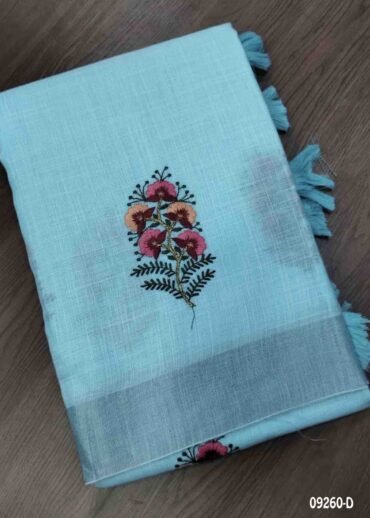 Bhavana -09260-D  SkyBlue Color Trendy Linen Cotton Saree CM1476418 (RR1D)