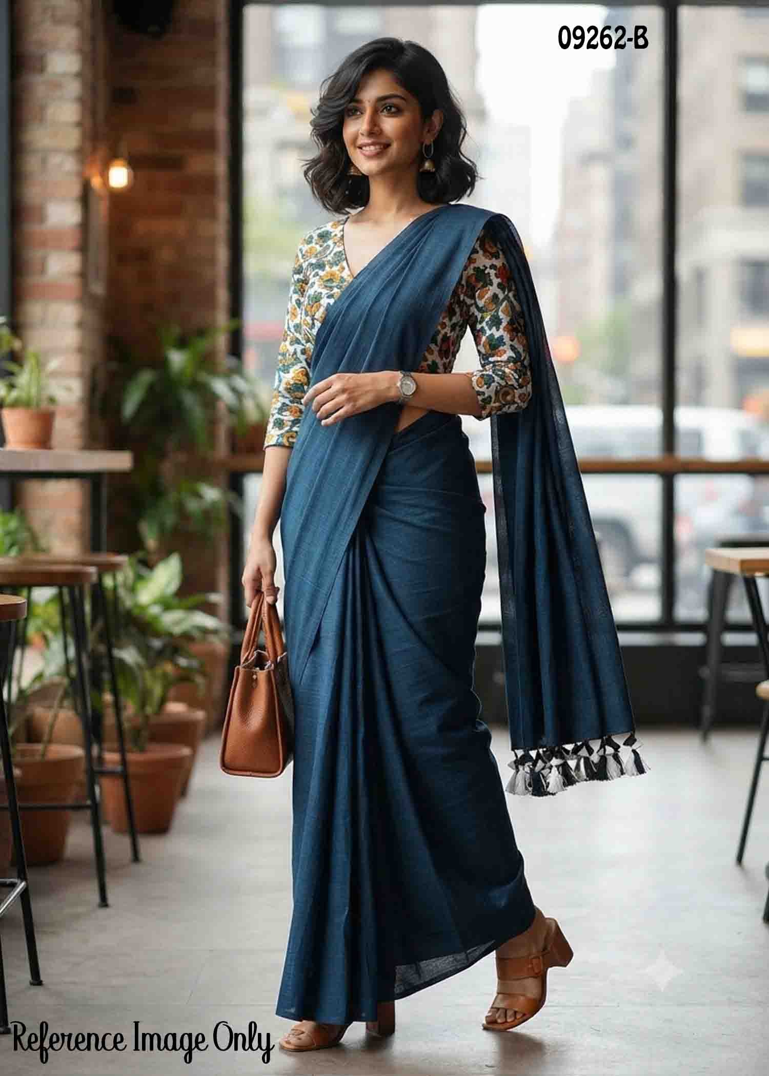 Thiyasri -09262-B ImperialBlue Color Trendy Handloom Cotton Saree CM1430152 (RR3C)
