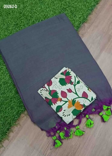 Thiyasri -09262-D  Grey Color Trendy Handloom Cotton Saree CM1430152 (RR3C)