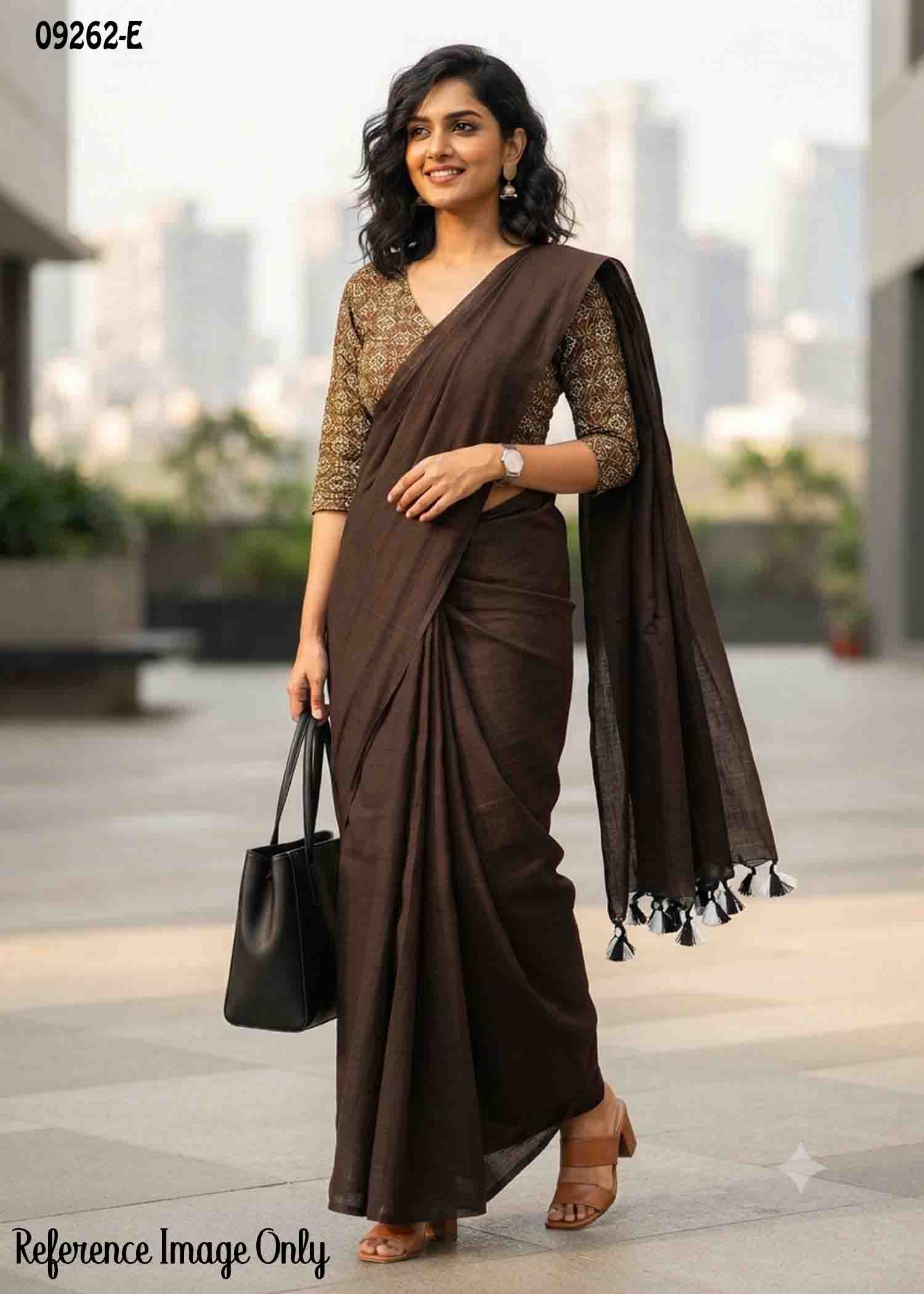 Thiyasri -09262-E Brown Color Trendy Handloom Cotton Saree CM1430152 (RR3C)