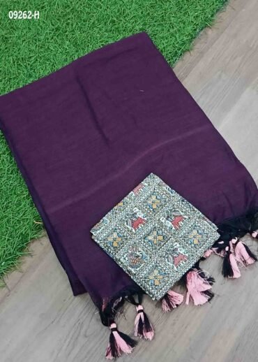 Thiyasri -09262-H  Purple Color Trendy Handloom Cotton Saree CM1430152 (RR3C)
