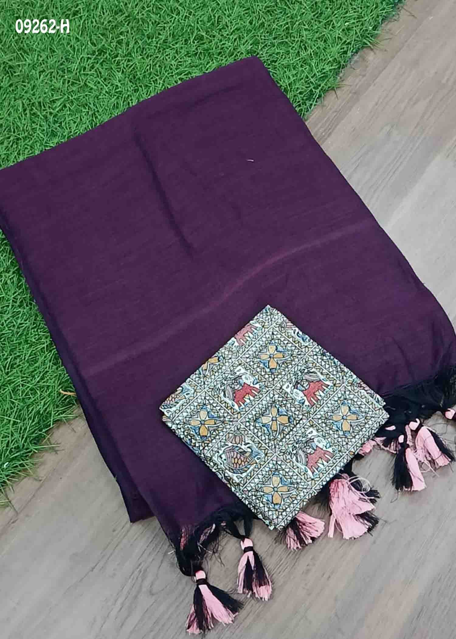 Thiyasri -09262-H Purple Color Trendy Handloom Cotton Saree CM1430152 (RR3C)