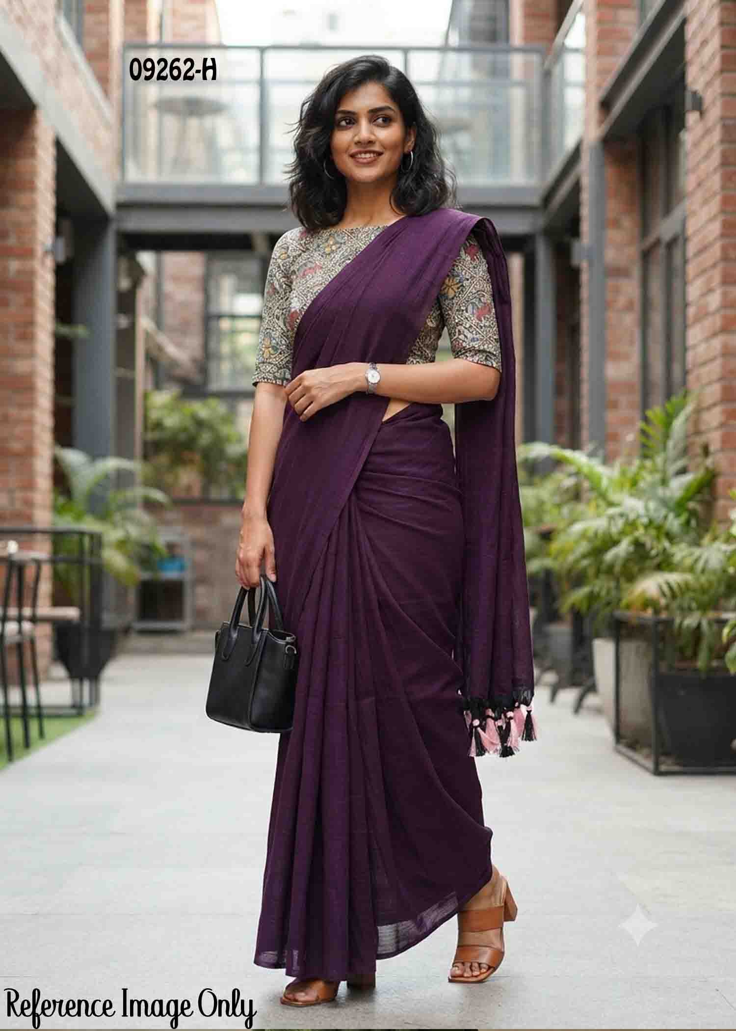 Thiyasri -09262-H Purple Color Trendy Handloom Cotton Saree CM1430152 (RR3C)