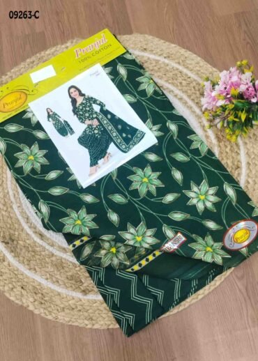 Pranjul Salwar- 09263-C   Green Color Pure Cotton Salwar Material CM14663567 (RR5D)