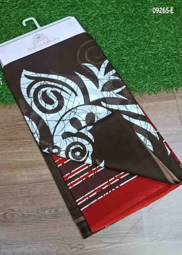 Vaishnavi -09265-E  Brown Color Mul Mul Cotton Saree CM1459201 (RR3D)