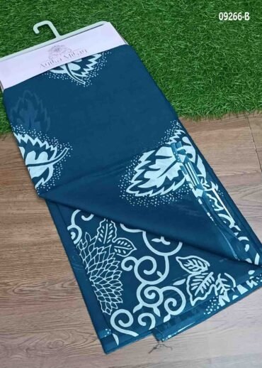 Saindavi -09266-B Peacockblue Color Mul Mul Cotton Saree CM1459201 (RR3D)