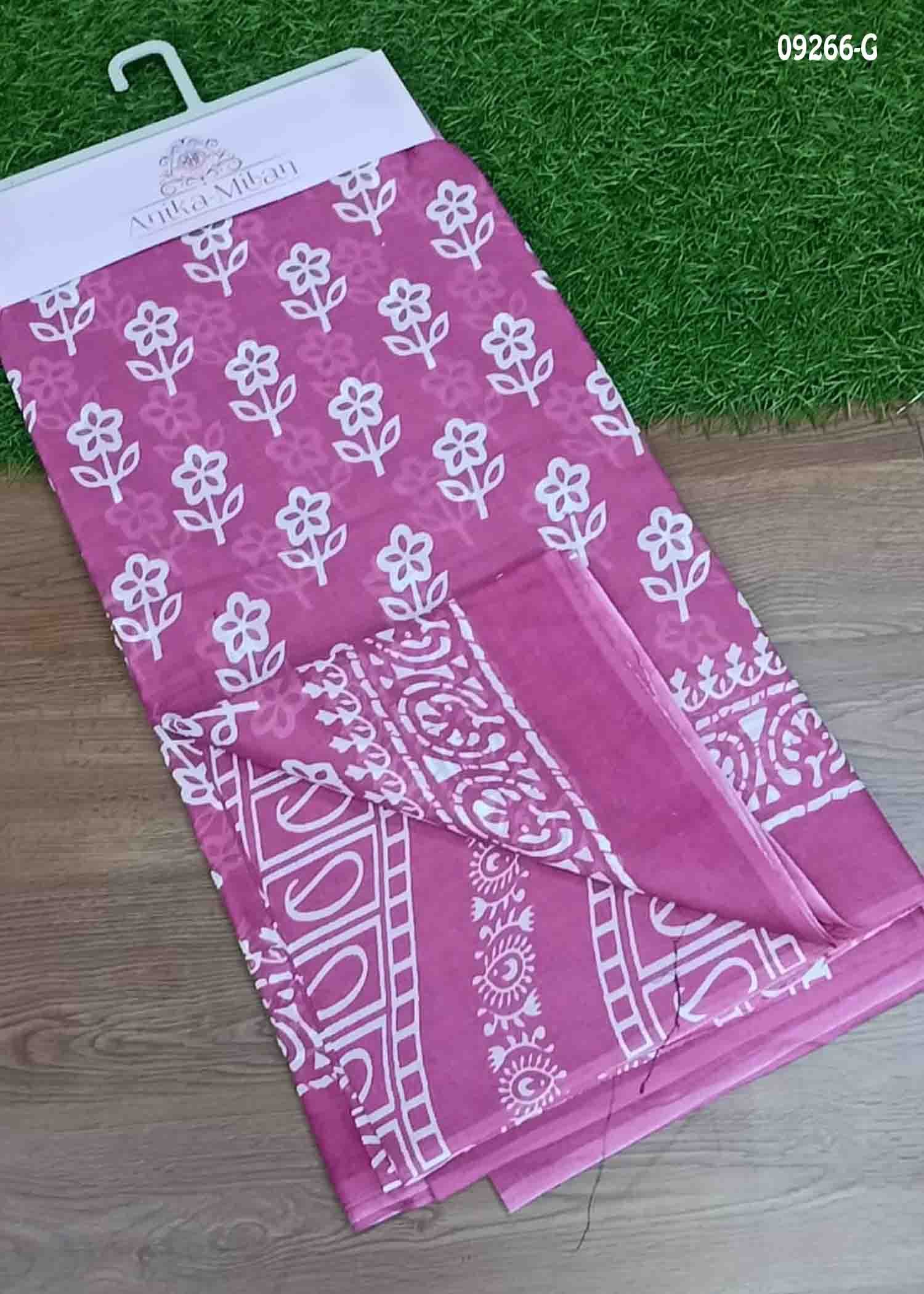 Saindavi -09266-G Pink Color Mul Mul Cotton Saree CM1459201 (RR3D)