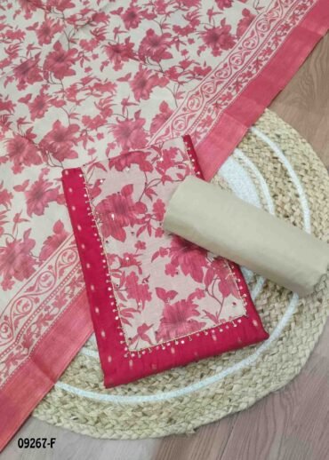 Shalini- 09267-F  Pink Color Chanderi Salwar Material CM1472586 (RR5D)