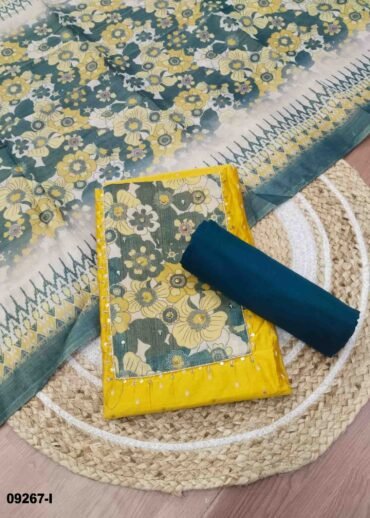 Shalini- 09267-I  Yellow Color Chanderi Salwar Material CM1472586 (RR5D)