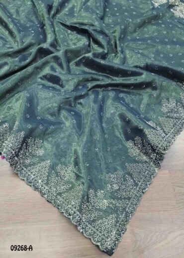 Divya -09268-A  Green Color Stone Work Netted Saree CM1477139 (RR1B)