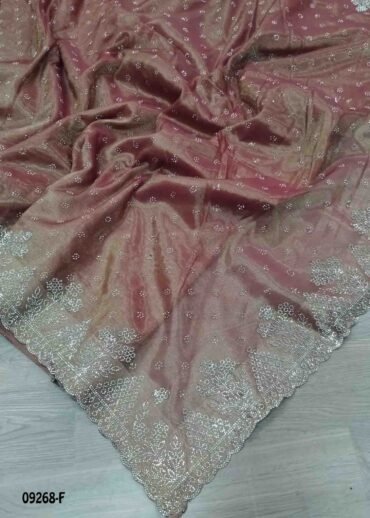 Divya -09268-F  DarkRed Color Stone Work Netted Saree CM1477139 (RR1B)
