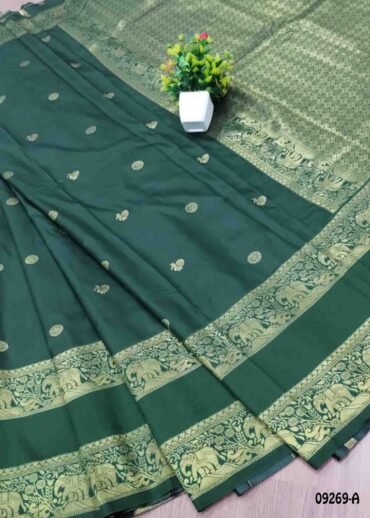 Diya -09269-A  DarkGreen Color Traditional Banaras Saree CM1481787 (RR4D)