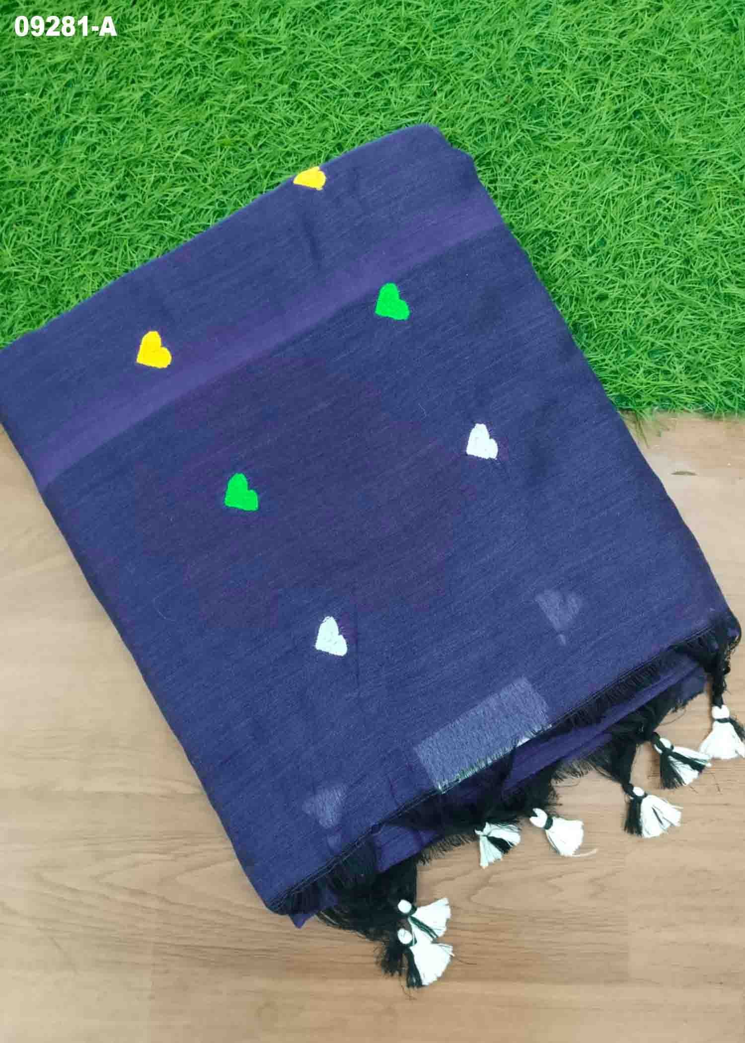 Magizhini -09281-A NavyBlue Color Trendy Handloom Cotton Saree CM1449017 (RR3B)