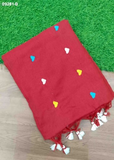 Magizhini -09281-D  Red Color Trendy Handloom Cotton Saree CM1449017 (RR3B)