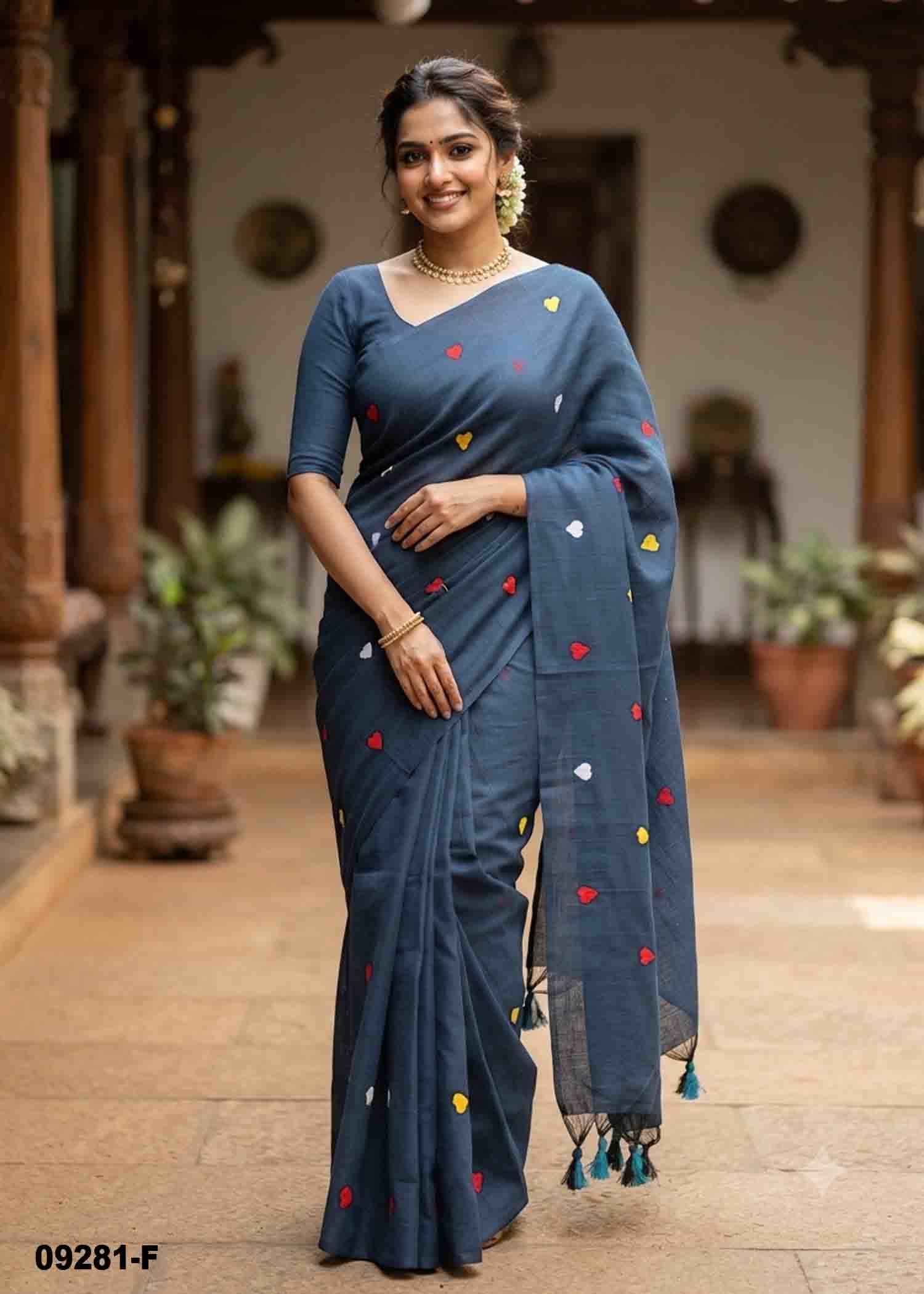 Magizhini -09281-F Grey Color Trendy Handloom Cotton Saree CM1449017 (RR3B)