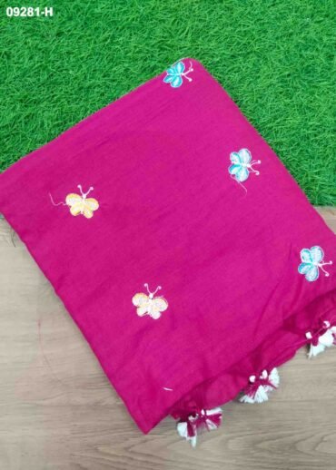 Magizhini -09281-H  HotPink  Color Trendy Handloom Cotton Saree CM1449017 (RR3B)