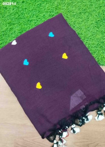 Magizhini -09281-I  DarkPurple  Color Trendy Handloom Cotton Saree CM1449017 (RR3B)