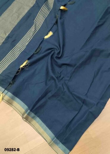 Aliya -09282-B  NavyBlue Color Trendy Handloom Cotton Saree CM1470308 (RR3B)