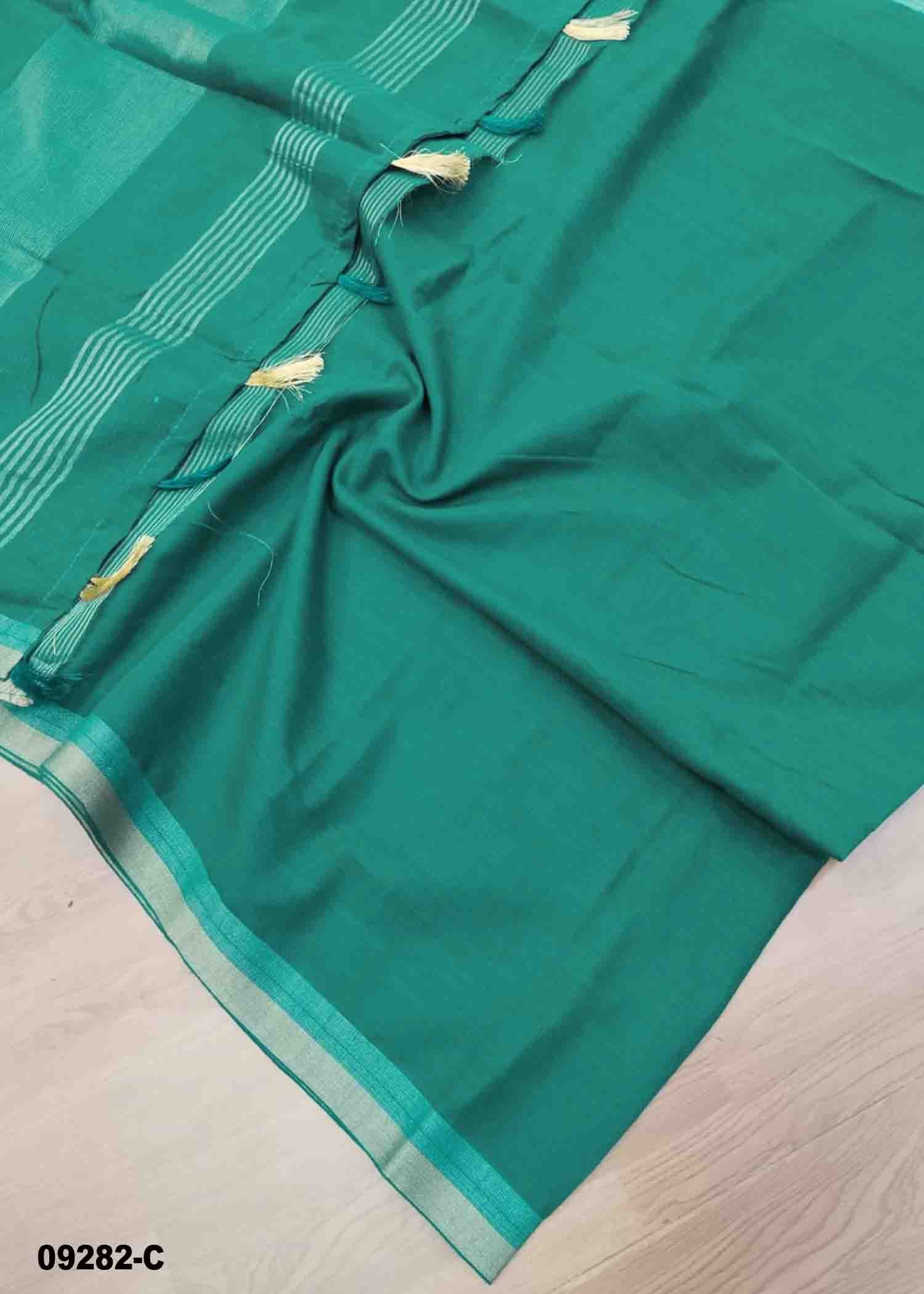 Aliya -09282-C Green Color Trendy Handloom Cotton Saree CM1470308 (RR3B)