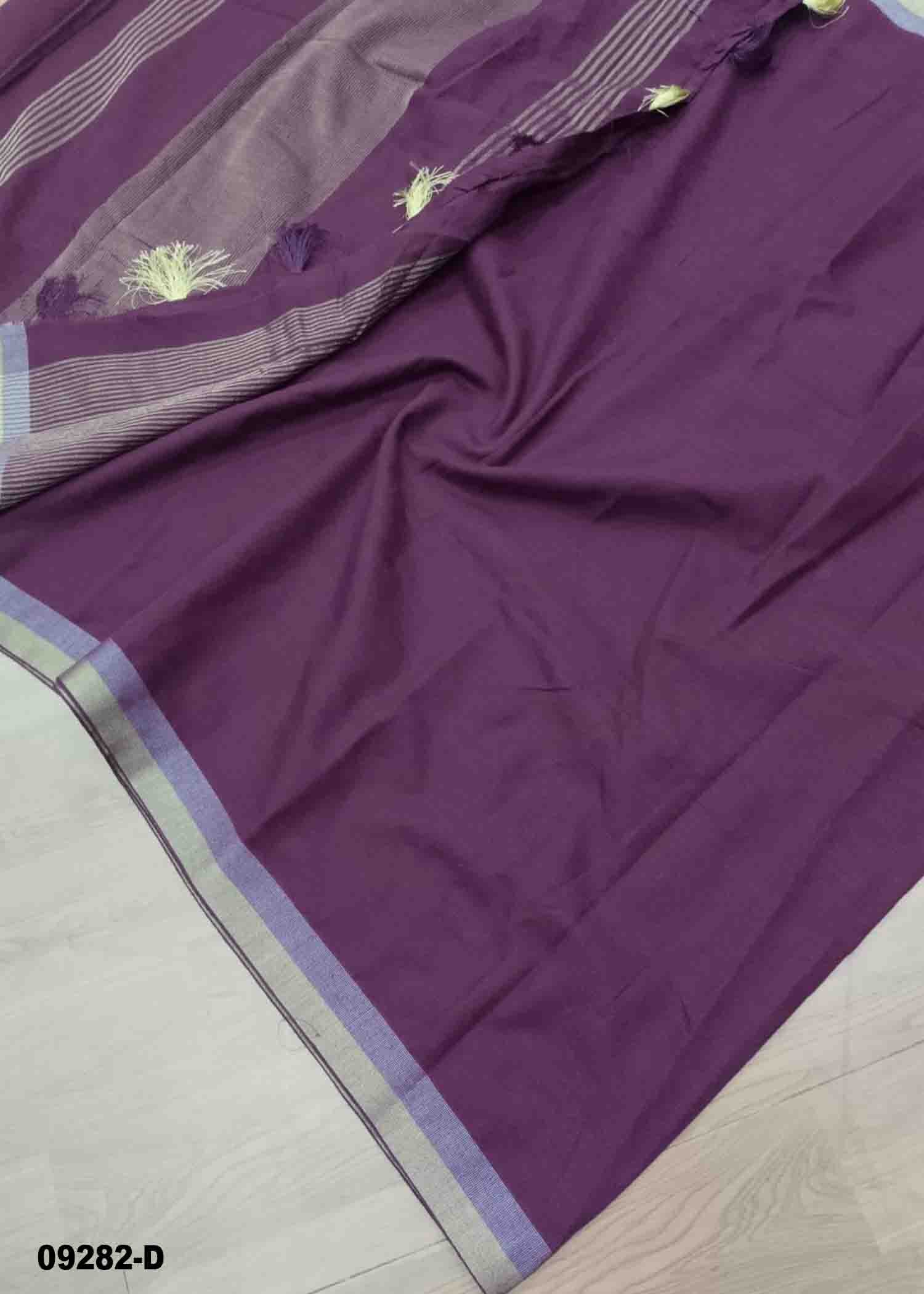 Aliya -09282-D Purple Color Trendy Handloom Cotton Saree CM1470308 (RR3B)