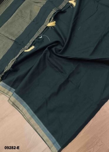 Aliya -09282-E  Black Color Trendy Handloom Cotton Saree CM1470308 (RR3B)
