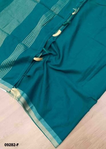 Aliya -09282-F  PeacockBlue Color Trendy Handloom Cotton Saree CM1470308 (RR3B)