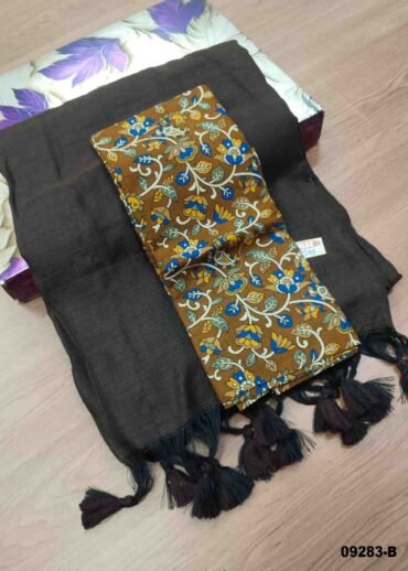 Priyadarshini -09283-B  DarkBrown Color Trendy Handloom Cotton Saree CM1452081 (RR3E)